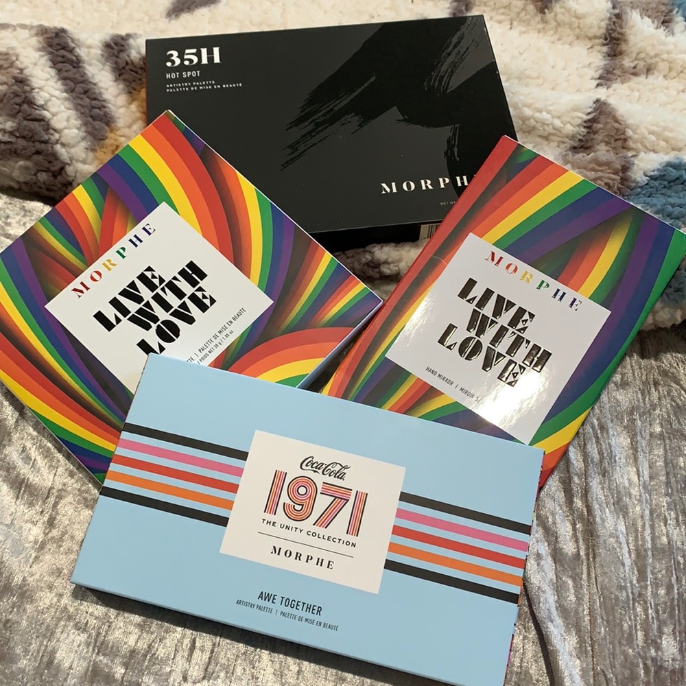 Morphe pallet bundle,3 limited pallets, 1 limited live with love mirror, bnwb